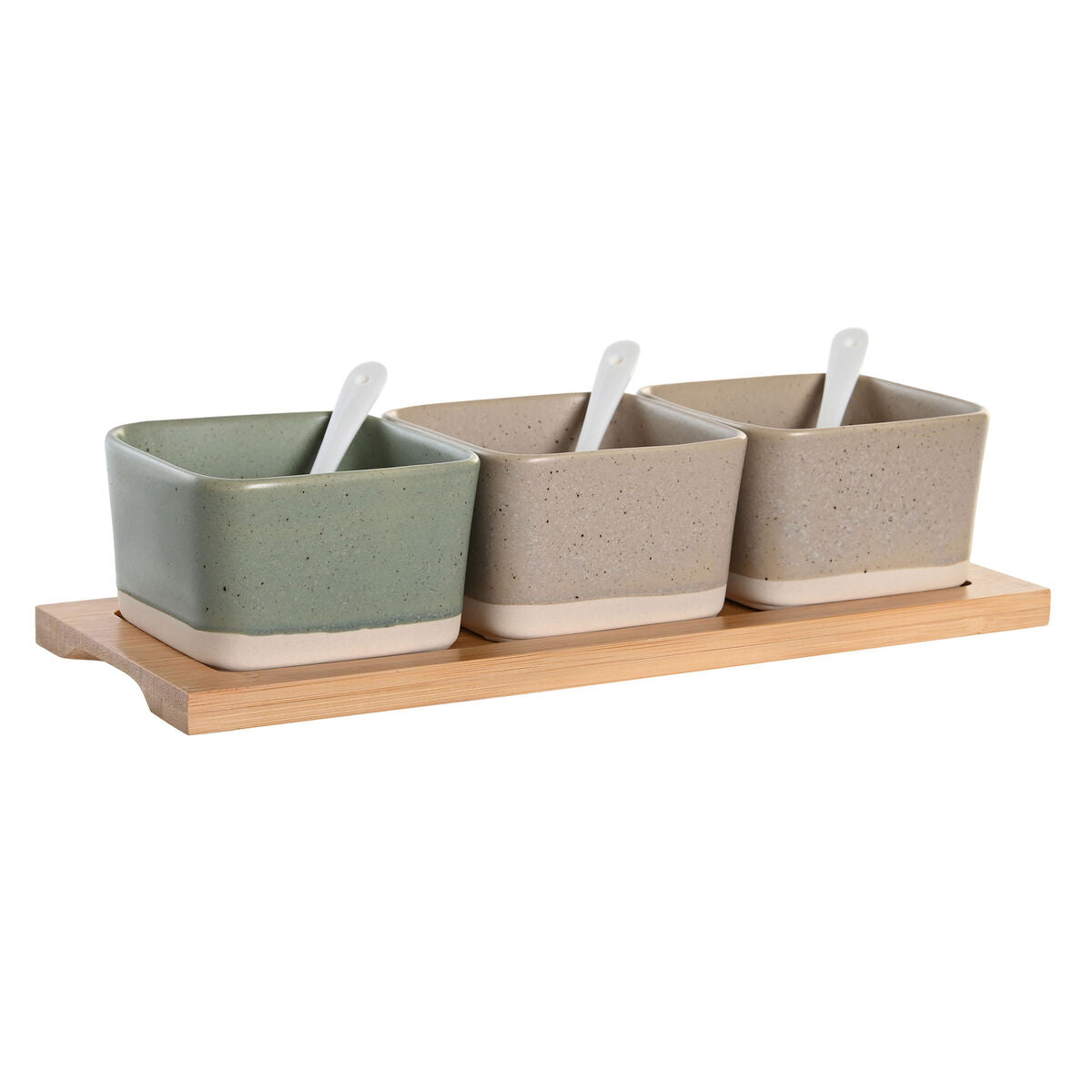 Dkd Home Decor Ensemble À Apértif Dkd Home Decor 29 X 11,5 X 1,5 Cm Porcelaine Multicouleur Bambou Scandinave