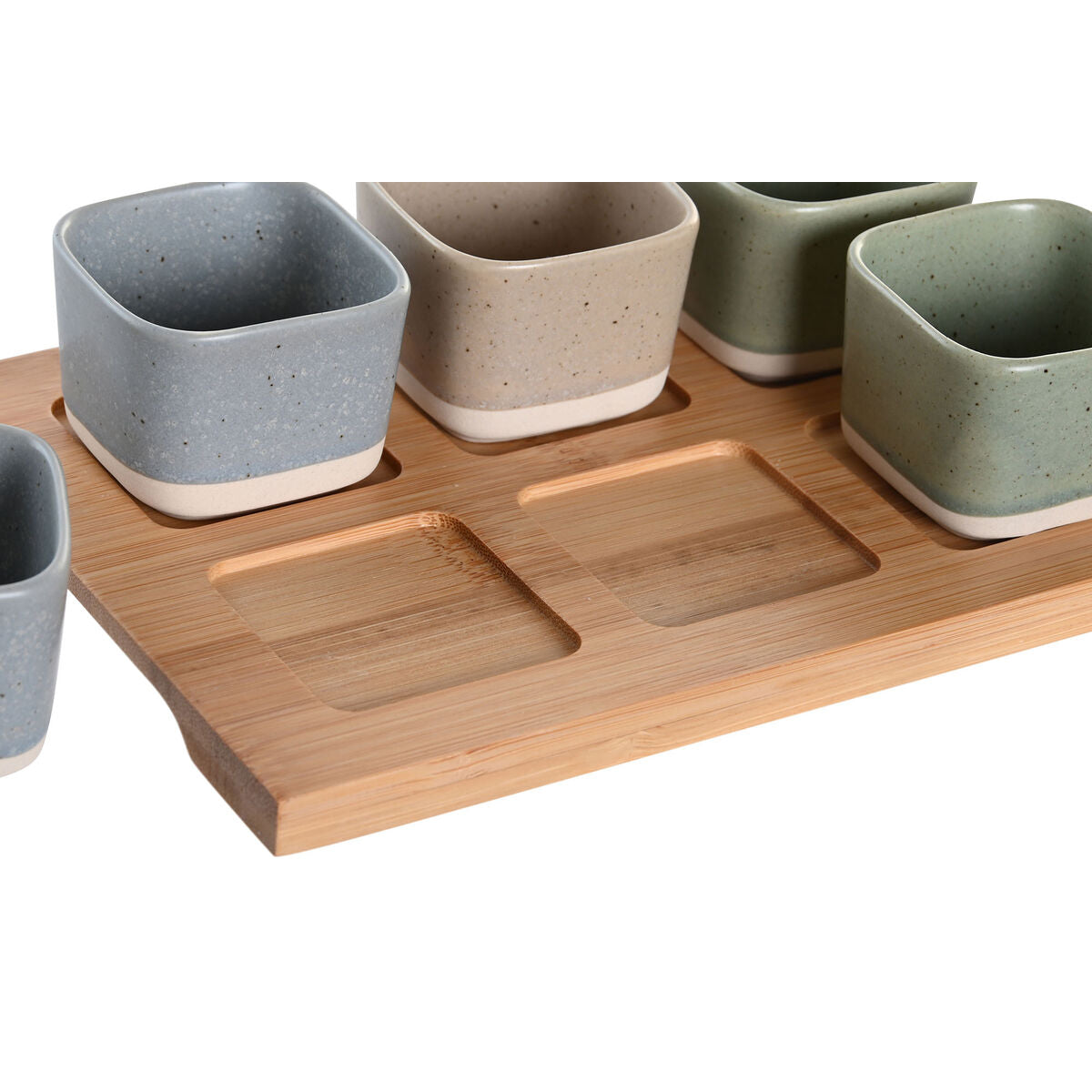 Dkd Home Decor Ensemble À Apértif Dkd Home Decor 21,6 X 15 X 1,5 Cm Porcelaine Multicouleur Bambou Scandinave