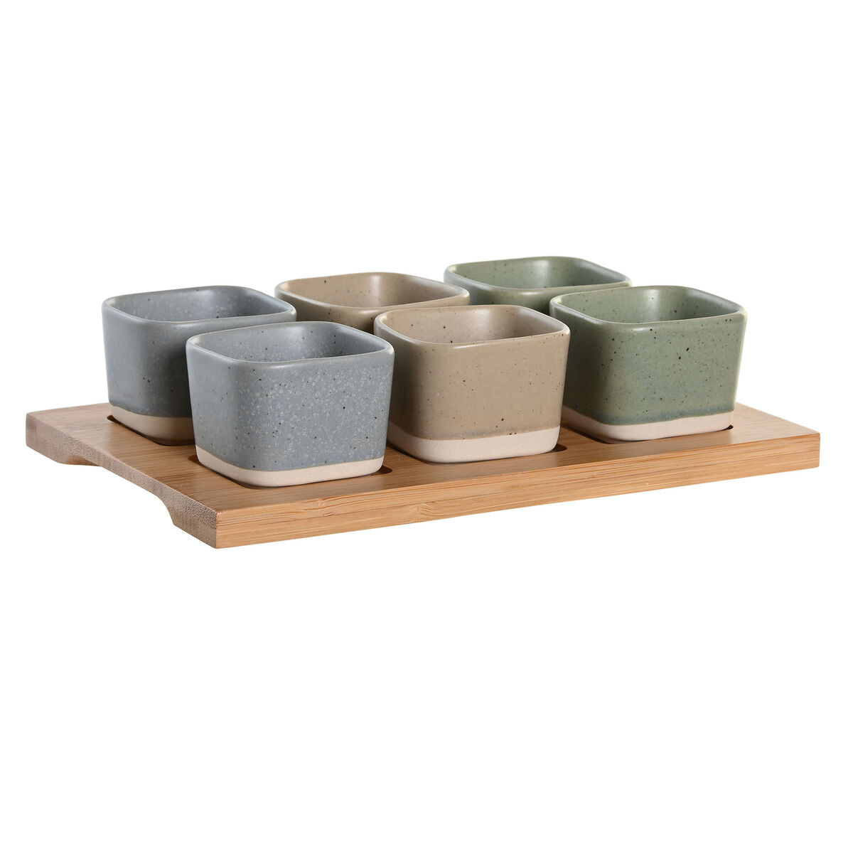 Dkd Home Decor Ensemble À Apértif Dkd Home Decor 21,6 X 15 X 1,5 Cm Porcelaine Multicouleur Bambou Scandinave