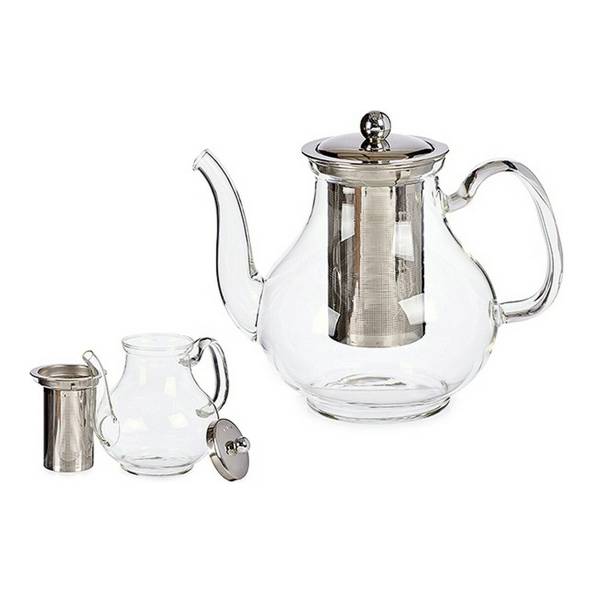 Vivalto Théière Vivalto Classic Transparent Verre Acier 1,1 L