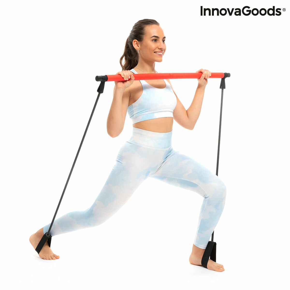 Innovagoods Barre De Fitness Avec Élastiques Et Guide D'exercice Innovagoods (Reconditionné A)