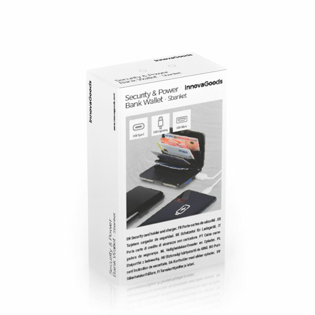 Innovagoods Porte-Cartes Avec Blocage Rfid Et Batterie Externe Sbanket Innovagoods