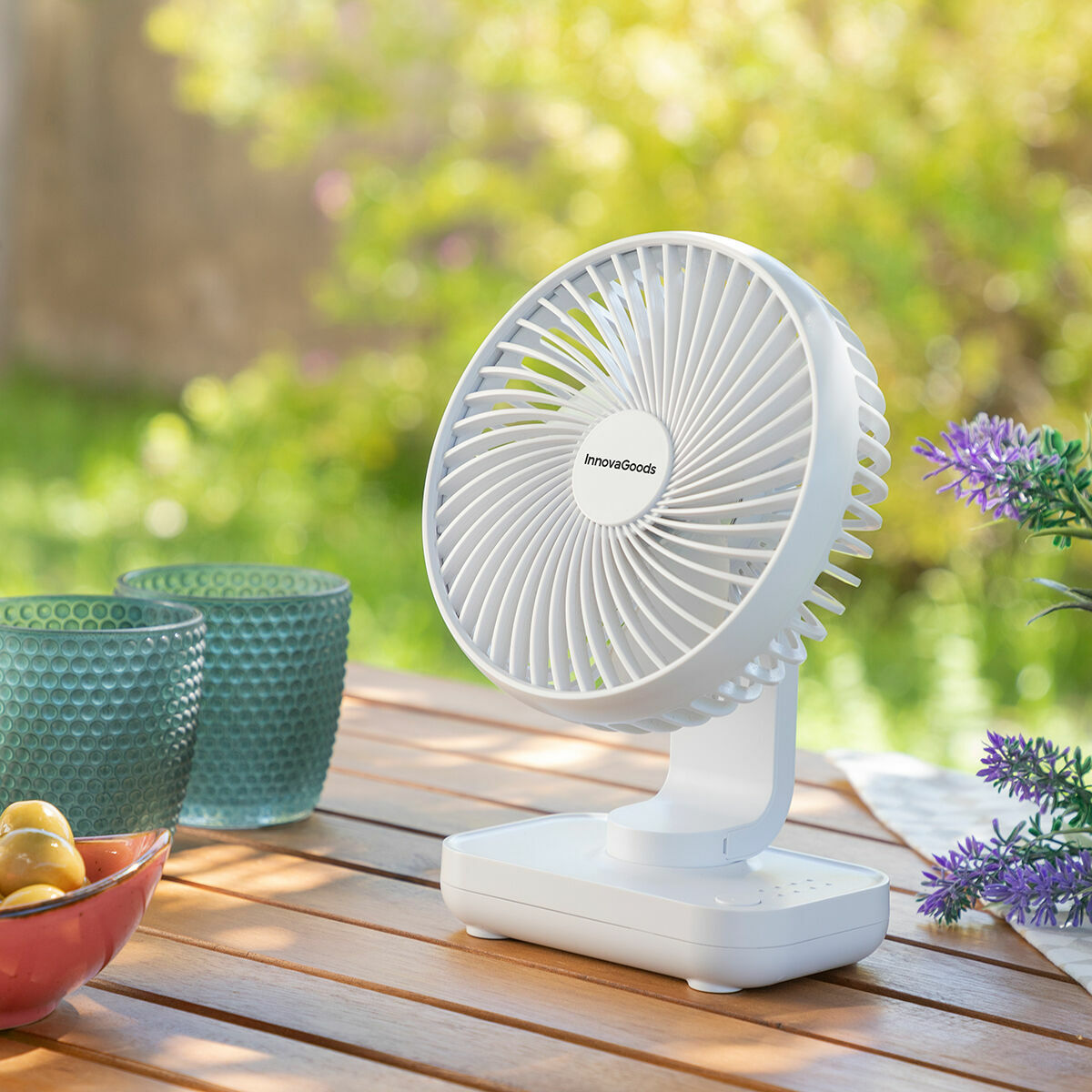 Innovagoods Ventilateur De Bureau Rechargeable Fanrec Innovagoods Ø5,4'' 3600 Mah / 13,3 W