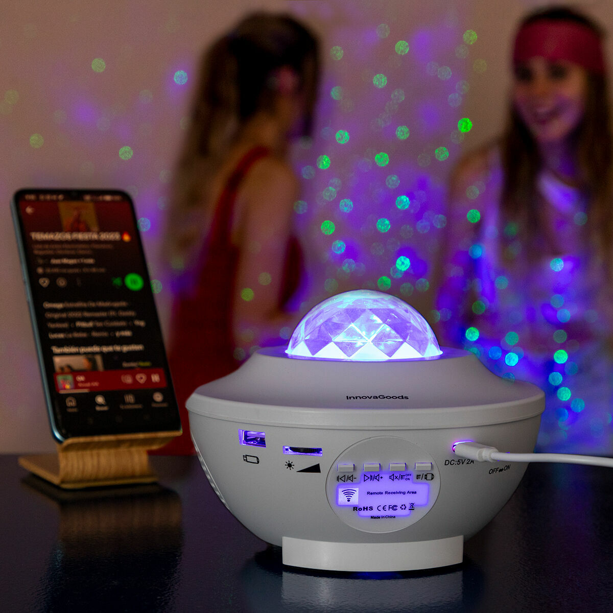 Innovagoods Projecteur D'étoiles Led Avec Haut-Parleur Sedlay Innovagoods