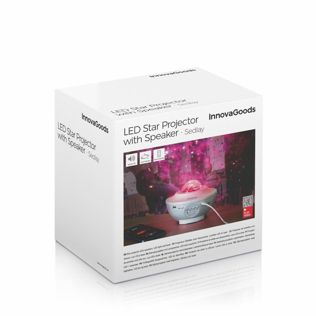 Innovagoods Projecteur D'étoiles Led Avec Haut-Parleur Sedlay Innovagoods