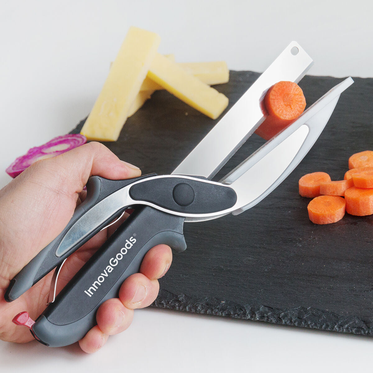 Innovagoods Couteau-Ciseau Avec Mini Planche À Découper Intégrée Scible Innovagoods