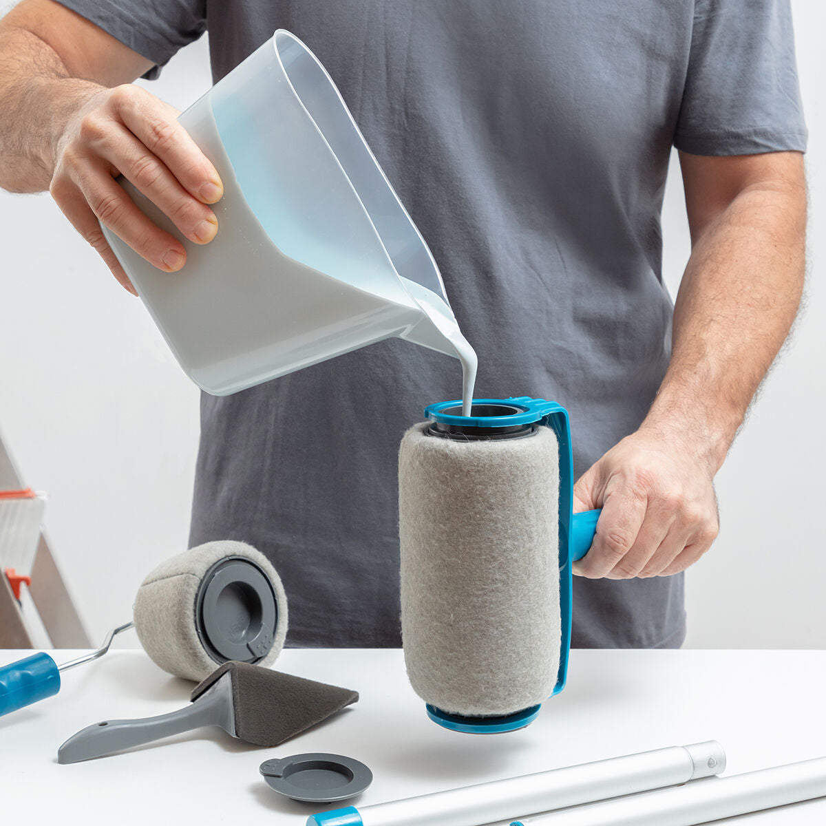 Innovagoods Ensemble De Rouleaux De Peinture Anti-Goutte Rechargeables Roll'n'paint Innovagoods 5 Pièces