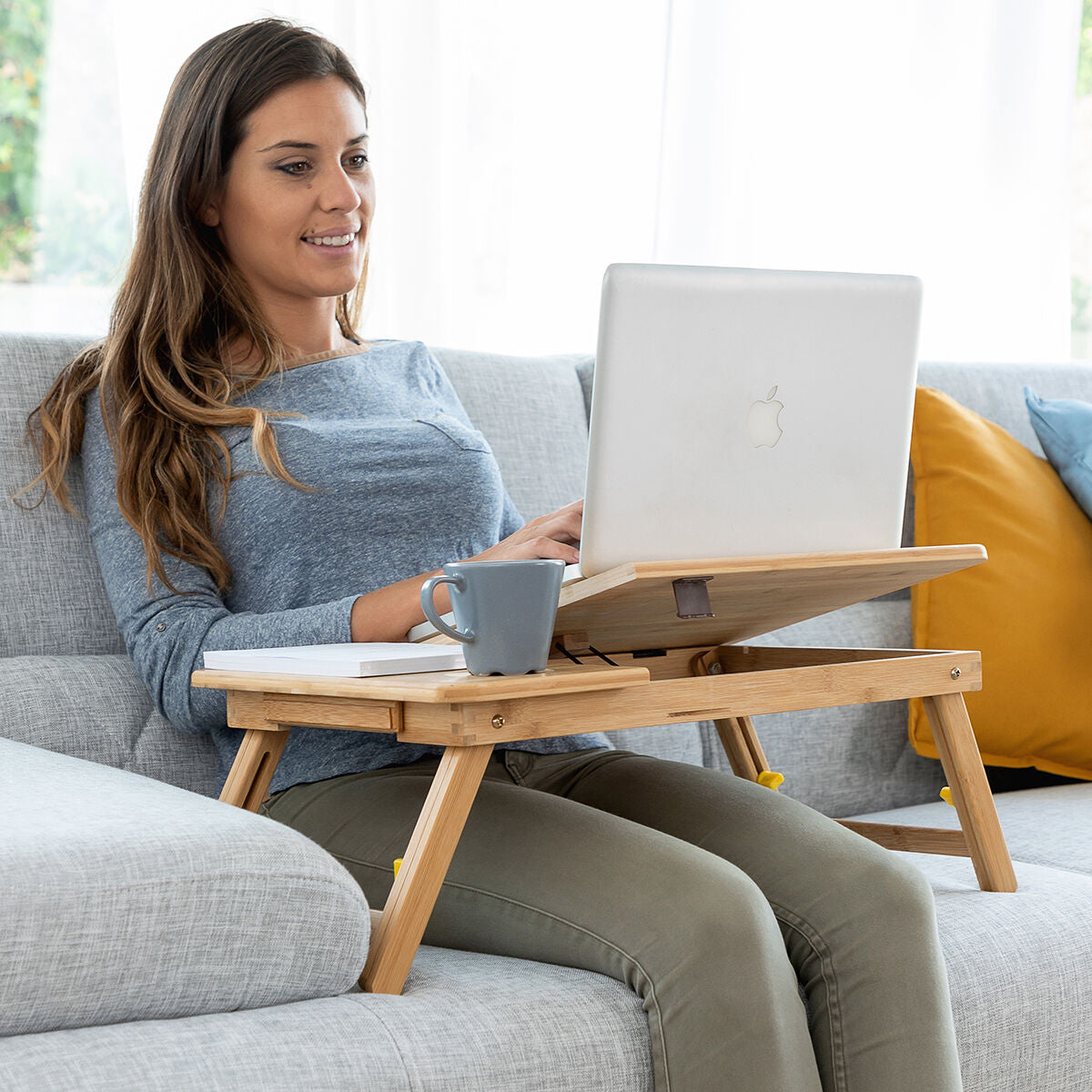 Innovagoods Table Pliante D'appoint En Bambou Lapwood Innovagoods