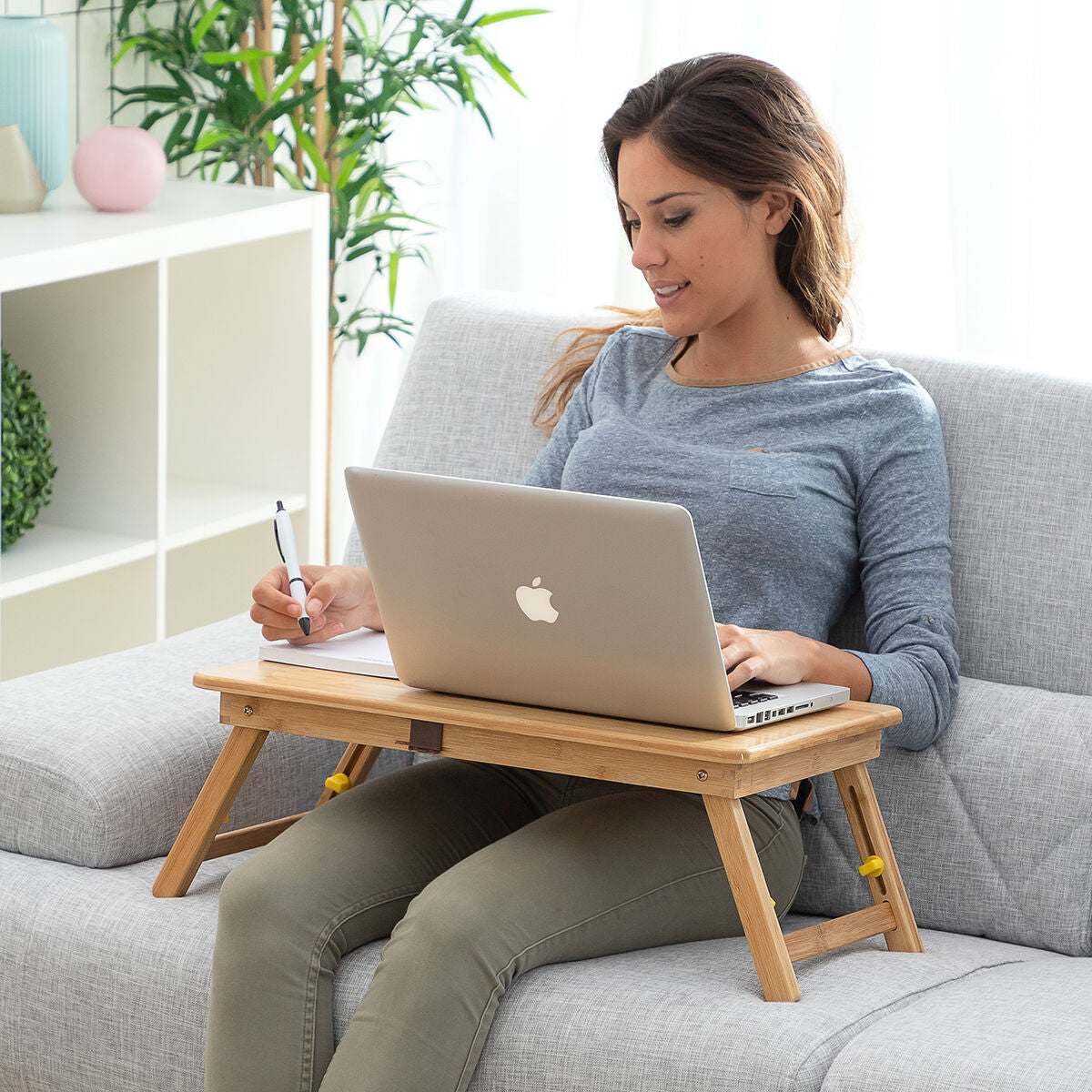 Innovagoods Table Pliante D'appoint En Bambou Lapwood Innovagoods