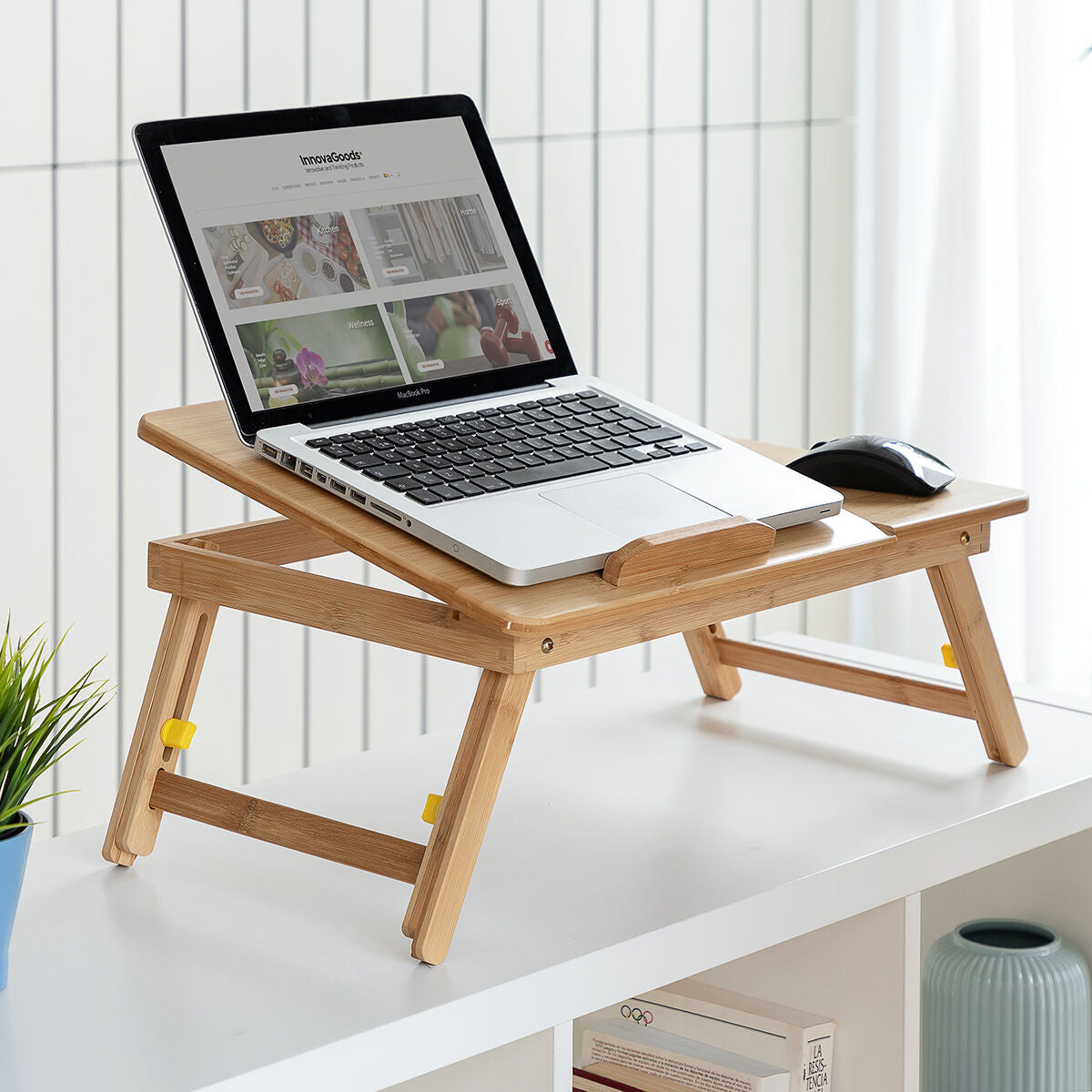 Innovagoods Table Pliante D'appoint En Bambou Lapwood Innovagoods