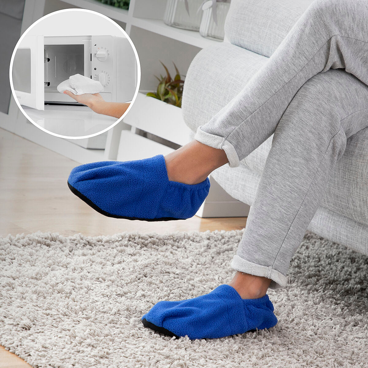 Innovagoods Chaussons Chauffants Micro-Ondes Innovagoods Bleu