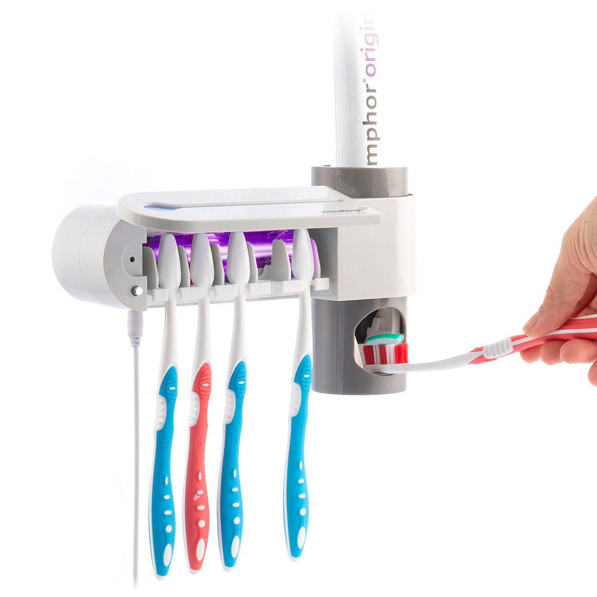 Innovagoods Stérilisateur Brosse À Dents Uv Avec Support Et Distributeur De Dentifrice Smiluv Innovagoods