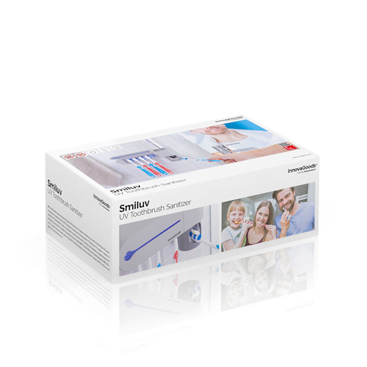 Innovagoods Stérilisateur Brosse À Dents Uv Avec Support Et Distributeur De Dentifrice Smiluv Innovagoods