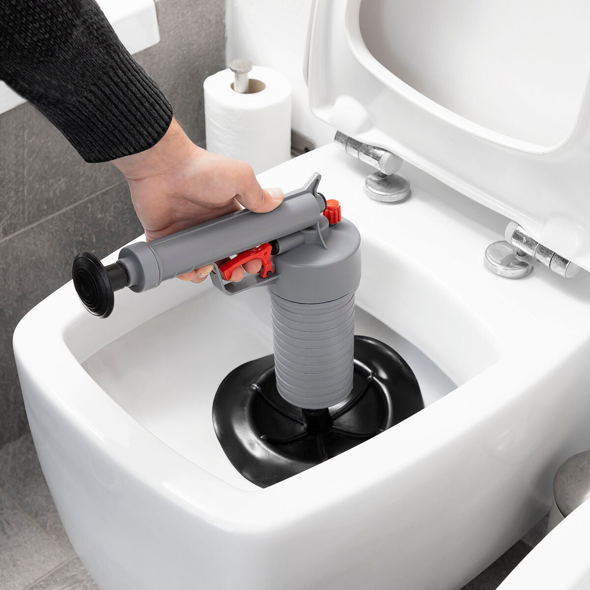 Innovagoods Pistolet Déboucheur À Air Comprimé Universel Avec Adaptateurs Klingun Innovagoods