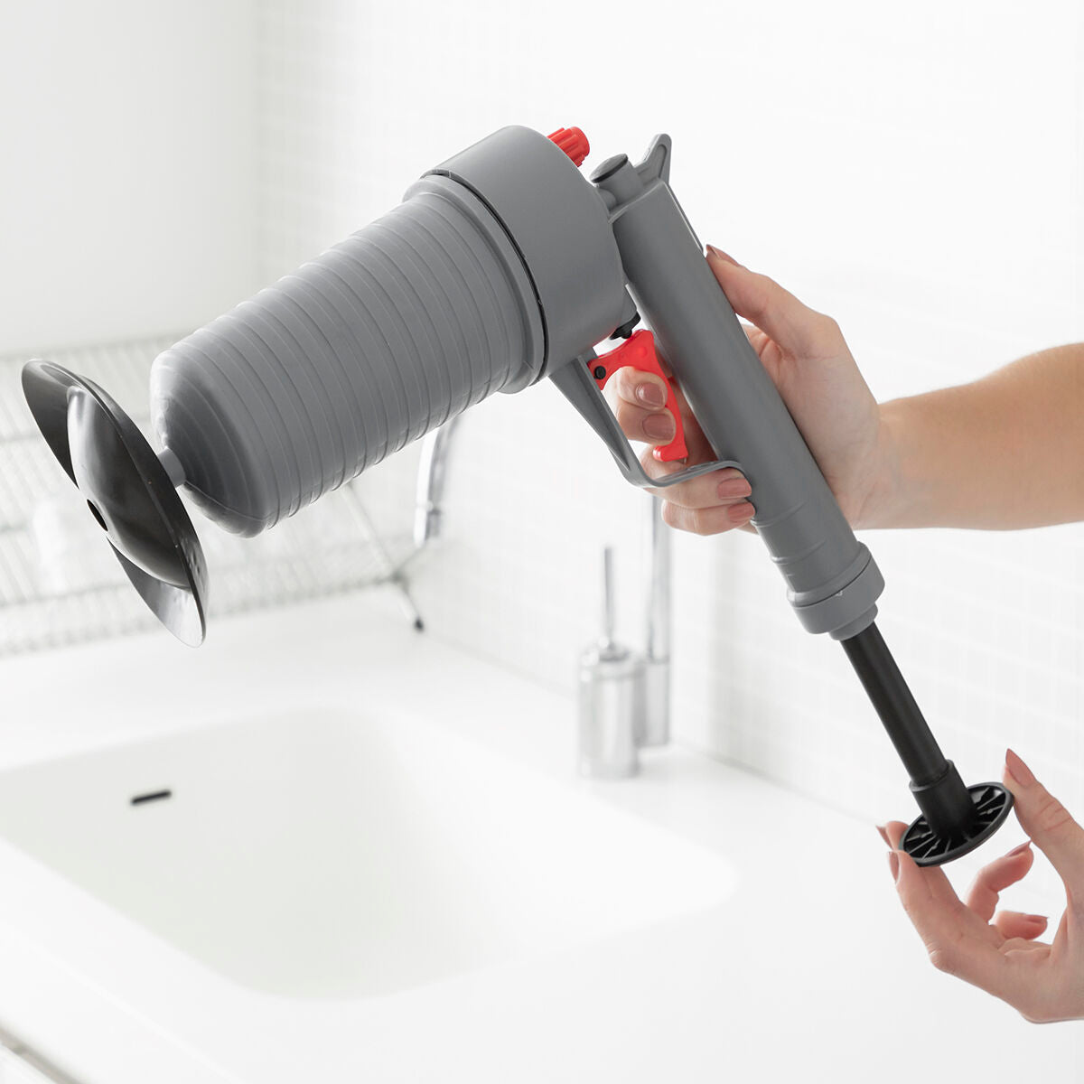 Innovagoods Pistolet Déboucheur À Air Comprimé Universel Avec Adaptateurs Klingun Innovagoods