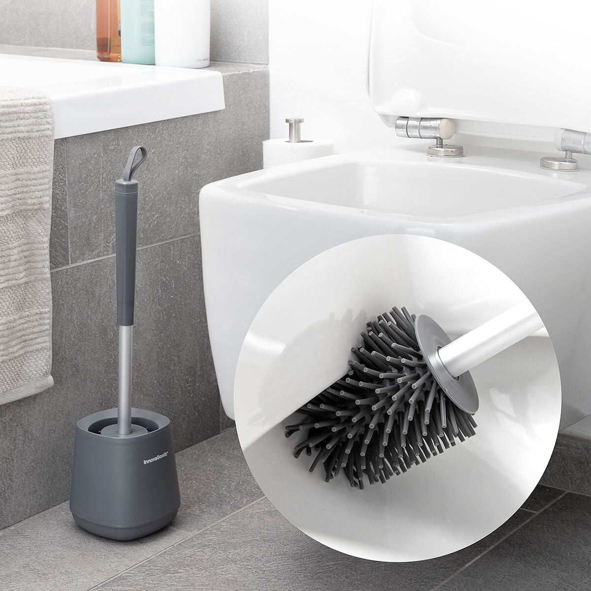 Innovagoods Brosse En Caoutchouc Pour Les Toilettes Kleanu Innovagoods