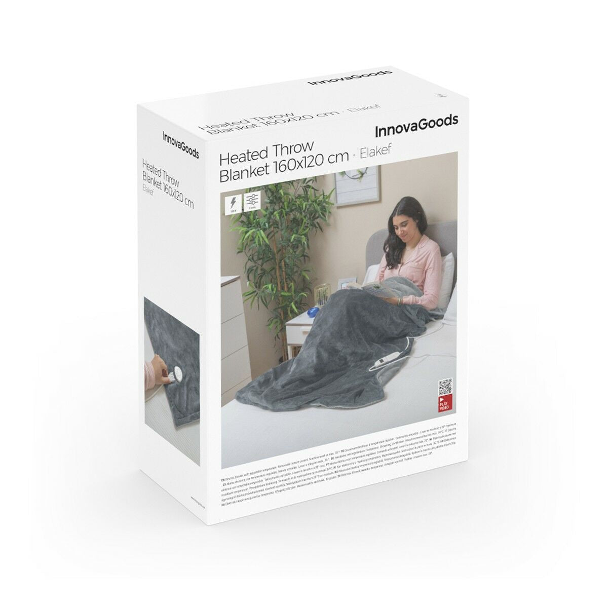 Innovagoods Couverture Chauffante Elakef Innovagoods Gris 120 X 160 Cm 160 W