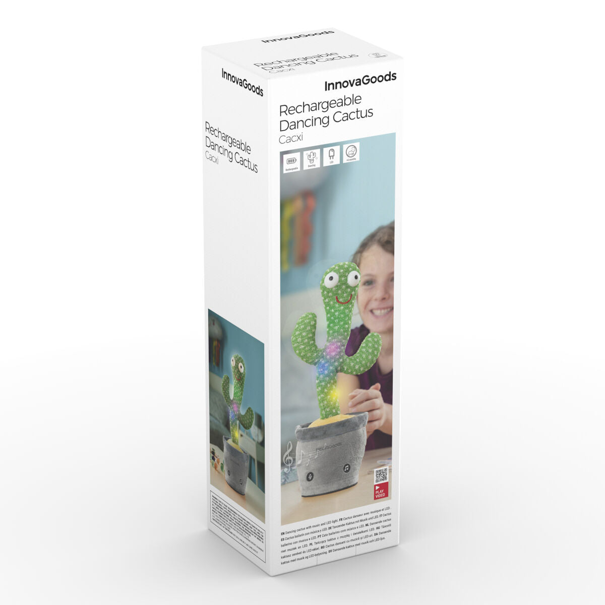 Innovagoods Cactus Dansant Et Parlant Rechargeable Avec Musique Et Led Multicolore Cacxi Innovagoods