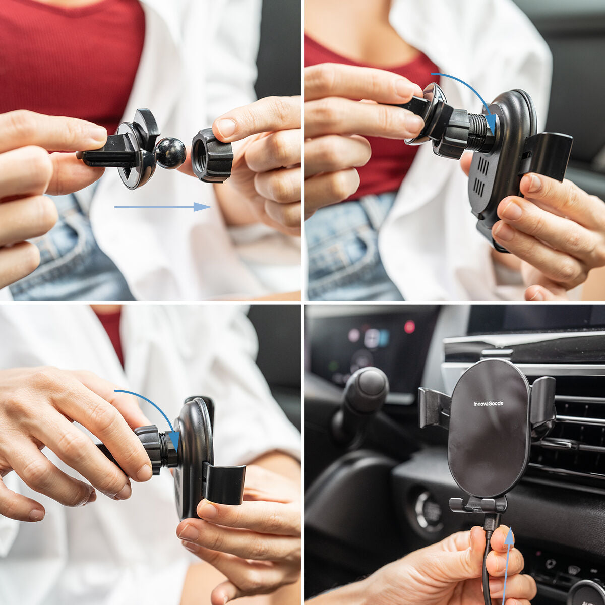 Innovagoods Support De Charge Rapide Sans Fil Pour Voiture Chakar Innovagoods