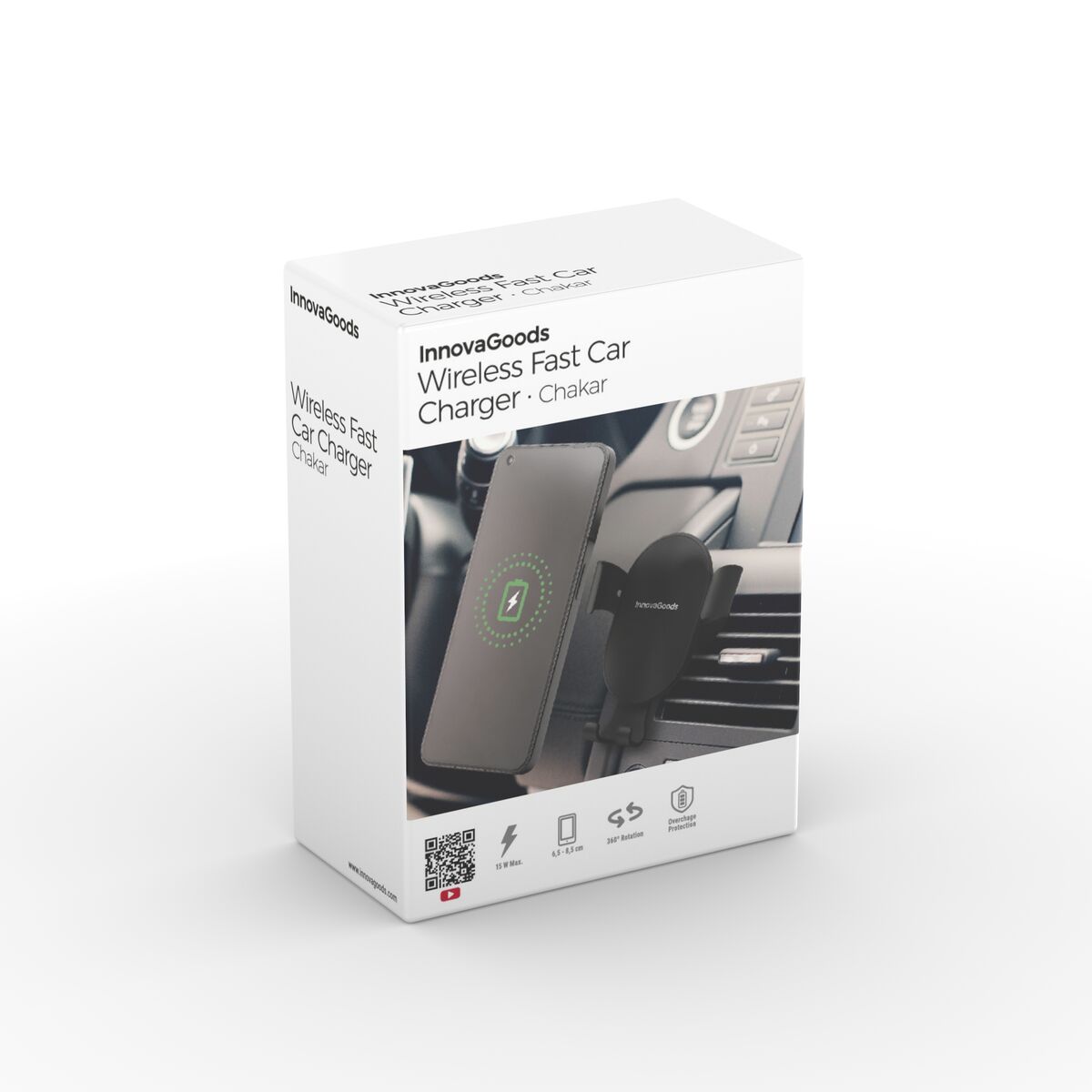 Innovagoods Support De Charge Rapide Sans Fil Pour Voiture Chakar Innovagoods
