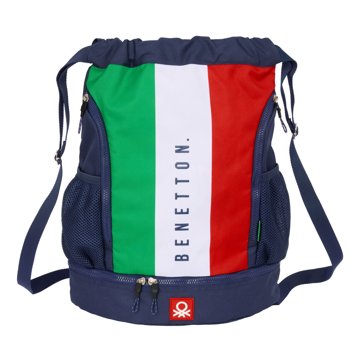 Benetton Sac À Dos Serré Par Des Ficelles Benetton Flag Blue Marine 35 X 40 X 1 Cm