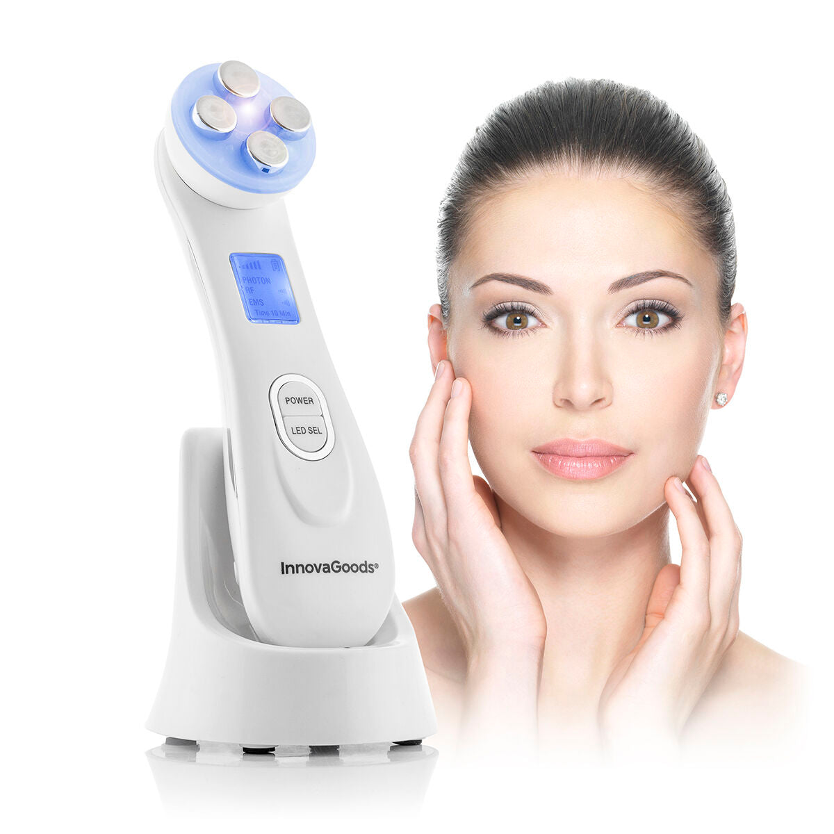 Innovagoods Masseur Facial Avec Radiofréquence, Photothérapie Et Électrostimulation Wace Innovagoods