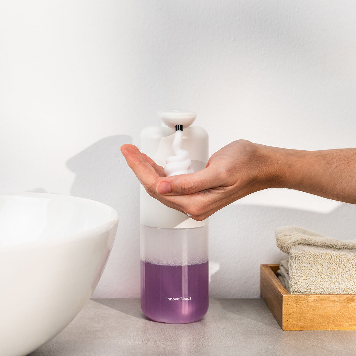 Innovagoods Distributeur Automatique Rechargeable De Savon Moussant Bitefom Innovagoods